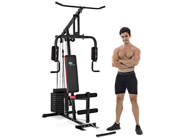 Costway Multifunction Cross Trainer Workout Machine Strength Training Fitness Exercise - Black