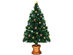 Costway 4Ft Pre-Lit Fiber Optical Firework Christmas Tree Gold Top Star - Green