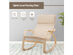 Costway Set of 2 Bentwood Rocking Chair Relax Rocker Lounge Chair w/Fabric Cushion - Beige