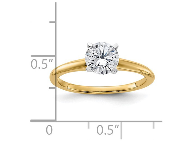 3.50 Carat (ctw Color G-H) Synthetic Moissanite Solitaire Engagement Ring in 14K Yellow Gold - 9
