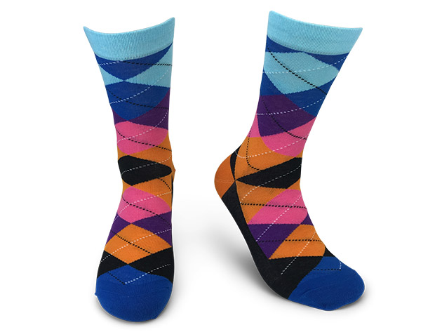 Colorful Men's Cotton Blend Socks (5 Pairs/Metropolitan)