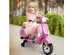 Kids Vespa Scooter, 6V Rechargeable Ride on Motorcycle w/Training Wheels - Pink