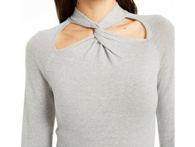 michael kors grey sweater dress Michael Kors Collection Women's Cashmere Blend One Sleeve Ribbed Dress - Gray - Size S