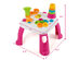 Costway 2 in 1 Learning Table Toddler Activity Center Sit to Stand Play BluePink - Pink (As Picture Shows)