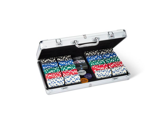 Game Gallery Casino Style 1.5 Grams Poker Chips Set with Aluminum Carry Case, 400 Piece