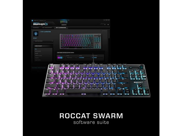 ROCCAT Vulcan TKL Compact Mechanical Gaming Keyboard with Titan Switch Linear, RGB Lighting, and Anodized Aluminum Top Plate