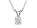 Diamond Solitaire Pendant 1/3 Carat (ctw I2-I3 , I-J) in 14K White Gold with Chain