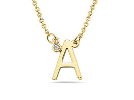 18K Gold-Plated CZ Initial Necklace