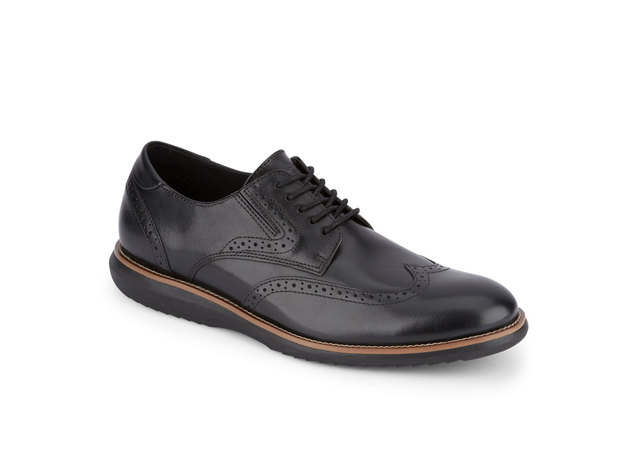 Dockers Mens Verdi Leather SMART SERIES Dress Oxford Shoe - 8.5 M Black