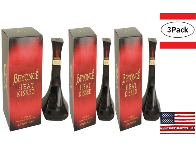 3 Pack Beyonce Heat Kissed by Beyonce Eau De Parfum Spray 3.4 oz for Women