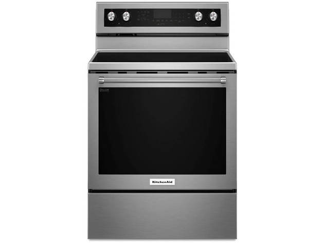 KitchenAid KFEG500ESS 6.4 Cu.Ft. Stainless Electric 5 Burner Convection Range