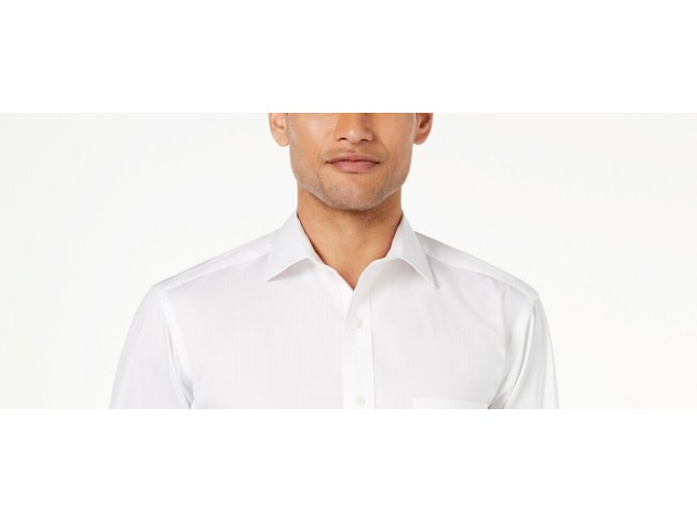 Club Room Men's Slim-Fit Pinpoint Solid Dress Shirt white Size 18X34-35