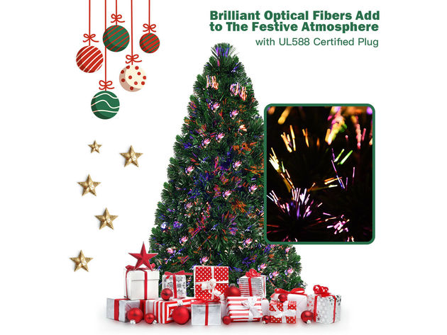 6 Foot Pre-Lit Fiber Optic PVC Christmas Tree