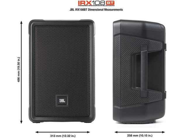 JBL Professional IRX108BT IRX Powered 8" Portable Speaker with Bluetooth, Black (Refurbished, No Retail Box)