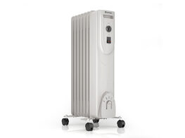 Costway 1500W Portable Electric Oil Filled Radiator Heater 7-Fin Thermostat Home Office White