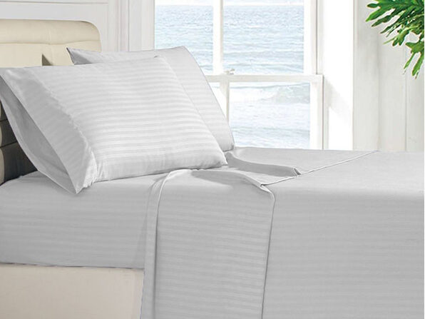 Luxury Ultra Soft 4 Piece Stripe Sheet Set Grey King Stacksocial