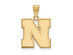 NCAA 14k Gold Plated Silver U. of Nebraska Medium Pendant
