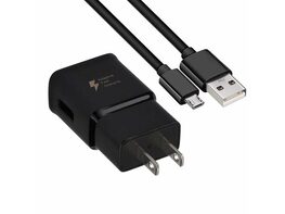 Adaptive Fast (AFC)Charger for Samsung Galaxy S7/S7 Edge/S6/S6 Edge/Note 4/5 w/Micro USB Cable - Black