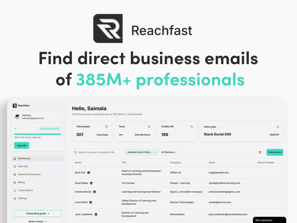 Reachfast - B2B Lead Generation: Lifetime Subscription