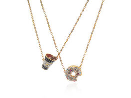 Swarovski Gold Tone Multi-Colored Crystal 2-Piece Necklace Set (Store-Display Model)