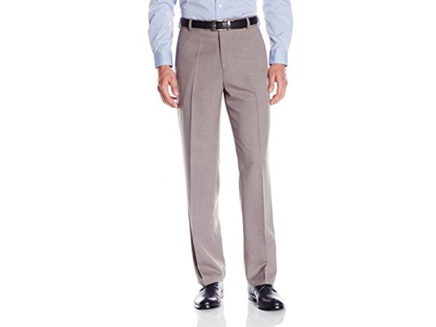 Kenneth Cole Reaction Men's Vertical Texture Modern-Fit Flat-Front Pant  Grey,  32x30