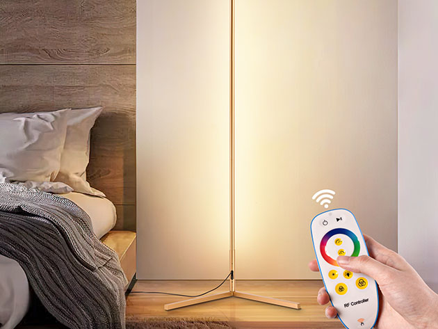 Minimalist LED Corner Floor Lamp (Gold)