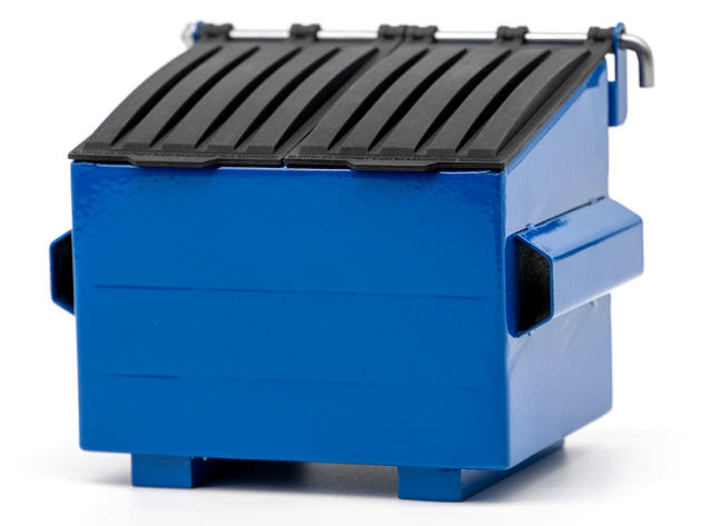 Dumpsty Jr: Mini Desktop Bin (Fresh Blue/Angled)