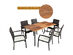 Costway 7 Piece Patio Rattan Dining Set Chair Wooden Table Top W/Umbrella Hole 
