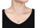 Bow Ribbon Pendant Necklace in Sterling Silver with Chain with Accent Diamonds