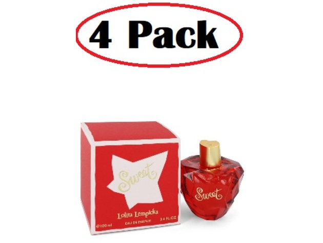 4 Pack of Sweet Lolita Lempicka by Lolita Lempicka Eau De Parfum Spray 3.4 oz