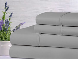 Bamboo 4-Piece Lavender Scented Sheet Set (Silver/Twin)