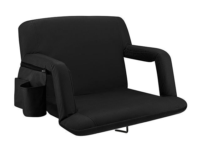 Extra Wide Reclining Stadium Seat with Armrests & Side Pockets ...