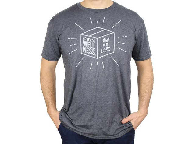 LuckyVitamin Gear - Spread the Wellness T-Shirt Grey - Large