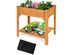 Costway 8 Grids Raised Garden Bed Elevated Planter Box Kit Wood w/Liner & Shelf - Natural