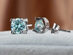 4-Piece Minimalist Moissanite Jewelry Gift Set with Adjustable Ring (Dark Green)