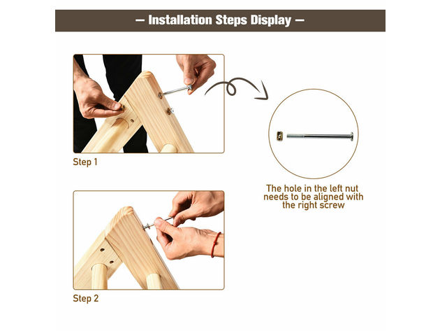 Wooden Climbing Pikler Triangle with Climbing Ladder For Toddler Step Training - Natural Wood