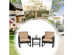 Costway 3 Piece Patio Rattan Bistro Furniture Set Cushioned Sofa Chair Coffee Table Garden