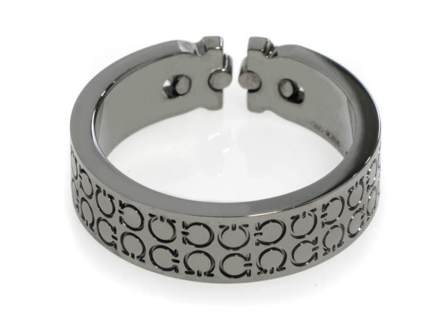 Ferragamo Gancini Rhodium Silver Ring Sz 10.25 703406 (Store-Display Model)
