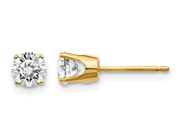 3/4 Carat (ctw I2, K-L) Diamond Solitaire Stud Earrings in 14K Yellow Gold