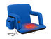 Extra Wide Heated Reclining Stadium Seat with Armrests & Side Pockets (Blue)