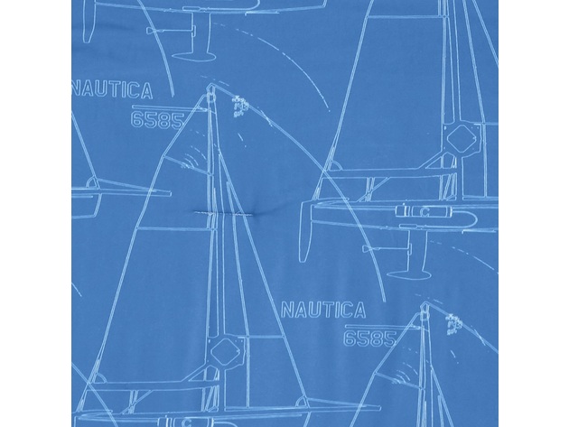 Nautica Kids Reversible Sailboat Blueprint 100% Fine Imported Cotton Comforter Set - Full
