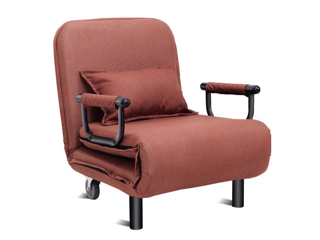 costway convertible sofa bed folding arm chair sleeper