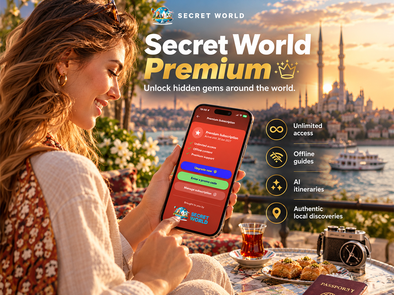 Secret World Travel Guide App Premium Plan: Lifetime Subscription
