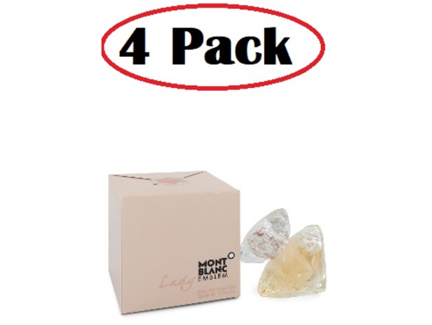 4 Pack of Lady Emblem by Mont Blanc Eau De Parfum Spray 1.7 oz