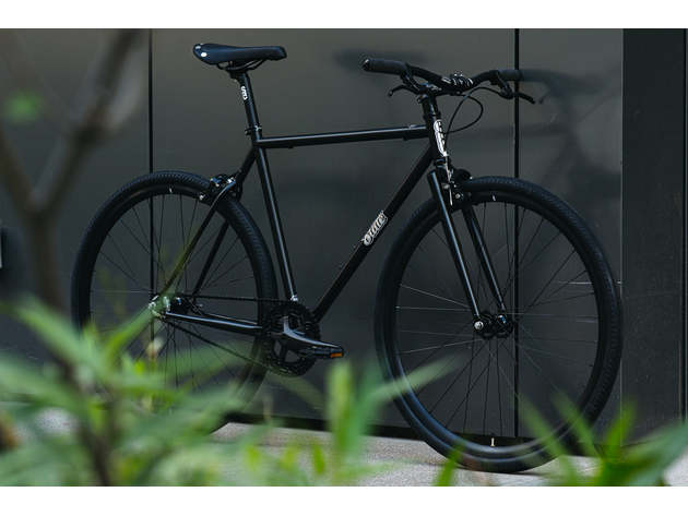 4130 - Matte Black / Mirror (Fixed Gear / Single-Speed) Bike - 62 cm (Riders 6'2"-6'7") / Wide Riser Bars