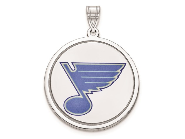 Sterling Silver NHL St. Louis Blues Logo Picture Disc Pendant