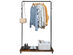 Costway Industrial Pipe Style Rolling Garment Rack Clothes Rack on Wheels / Wood Shelf - Black/Brown