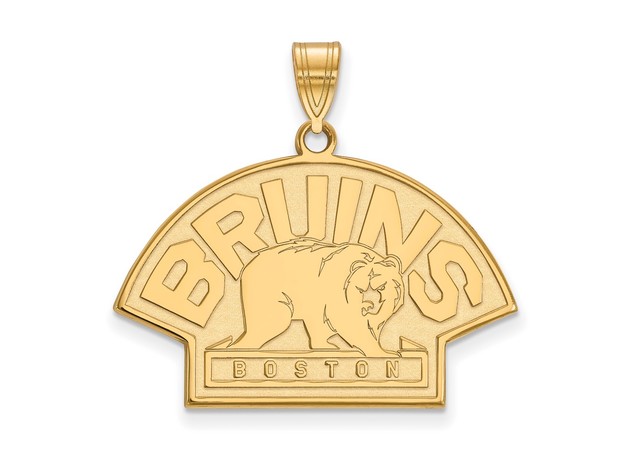 14k Yellow Gold NHL Boston Bruins Large Pendant