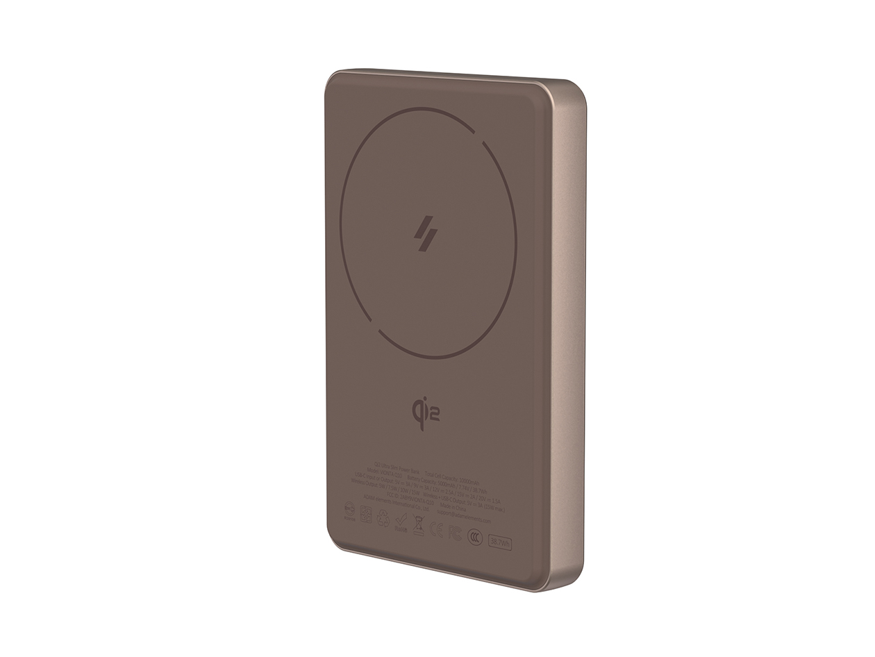 VIONTA Q10 10,000mAh Qi2 Ultra-Slim Power Bank (Gold)