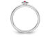 Sterling Silver Stackable Band Ring with Little Girl and Lab Created Ruby Accent - 8